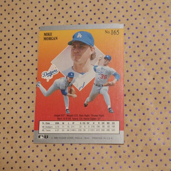 Mike Morgan #165 Baseball Card - Picture 2 of 2
